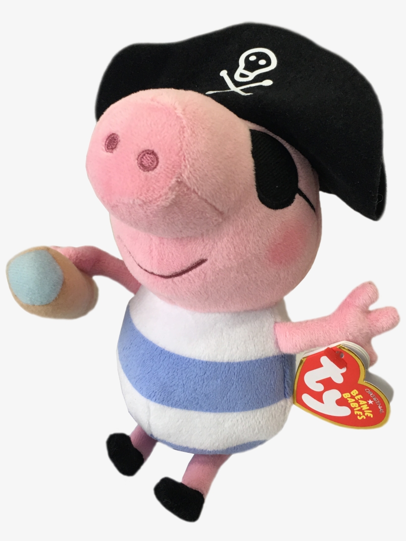 Pirate George 6” Beanie Babies Plush - Ty Beanie Baby Peppa Pig - Pirate George Pig Soft Plush, transparent png #5990491