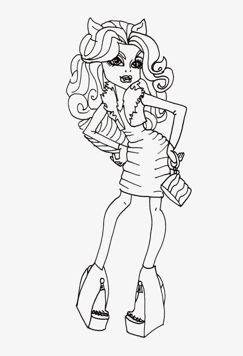 Clawdeen Wolf Try New Clothes Coloring For Kids Monster - Monster High, transparent png #5990764