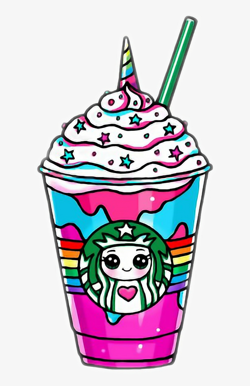 Unicorn Sticker - Draw So Cute Unicorn Starbucks, transparent png #5991574
