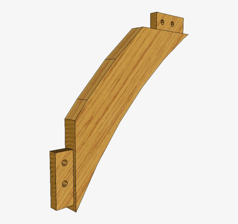 Oak Brace In 3d - Douglas Paal Fijnbezaagd 100x100 Mm X 500 Cm, transparent png #5992178