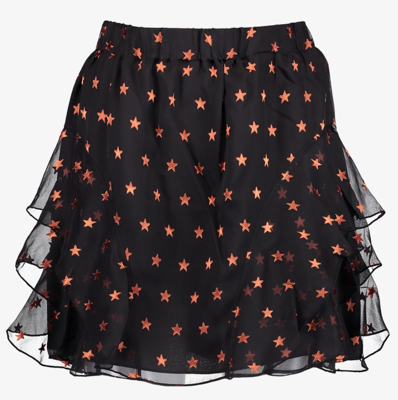 Short Ruffle Star Jacquard Skirt - Maison Scotch - Short, transparent png #5993043