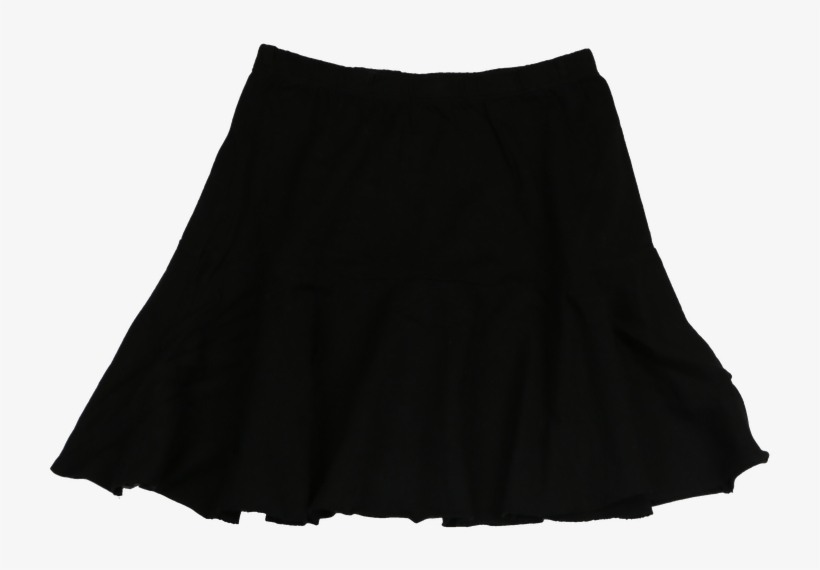 Black Jersey Cotton Holey Slub Ruffle Skirt - Ruffle Skirt Png Transparent, transparent png #5993115
