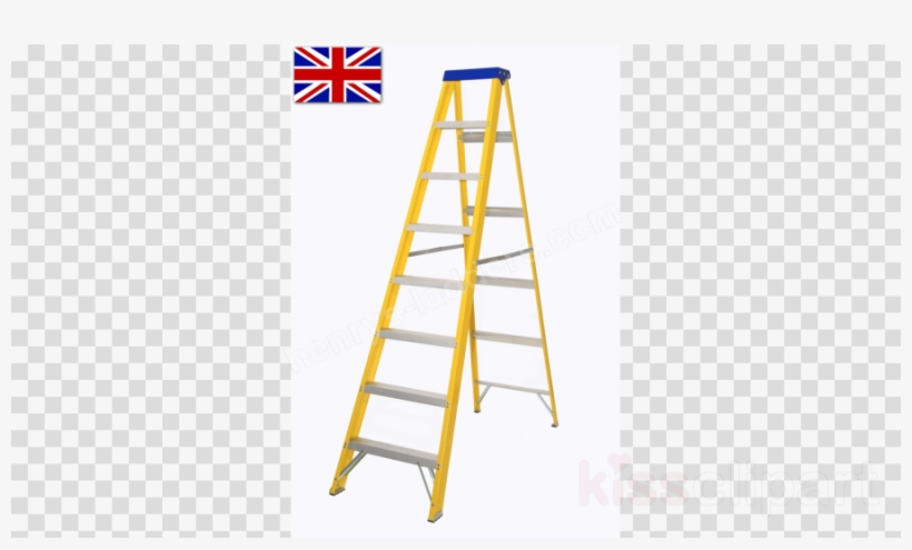 Ladder Clipart Attic Ladder Glass Fiber - Lyte Gfhs5 5 Tread Trade Glass Fibre Swingback Steps, transparent png #5993440
