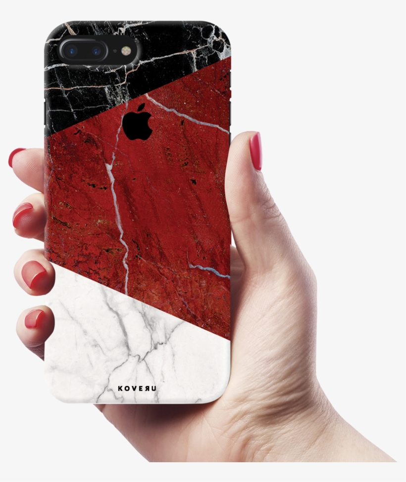 Red Geometric Marble Cover Case For Iphone 7/8 Plus - Iphone Se Case, Iphone 5s Case, Iphone 5 Case, Iiexcel, transparent png #5997369