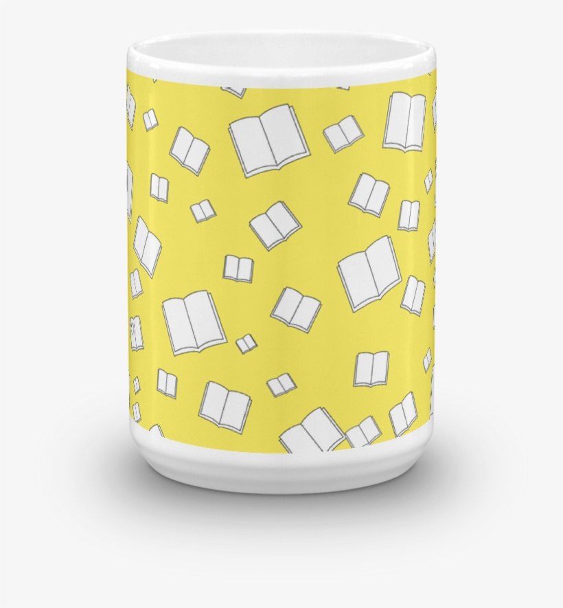 Sunny Yellow Flying Books Mug - Lampshade, transparent png #5997907