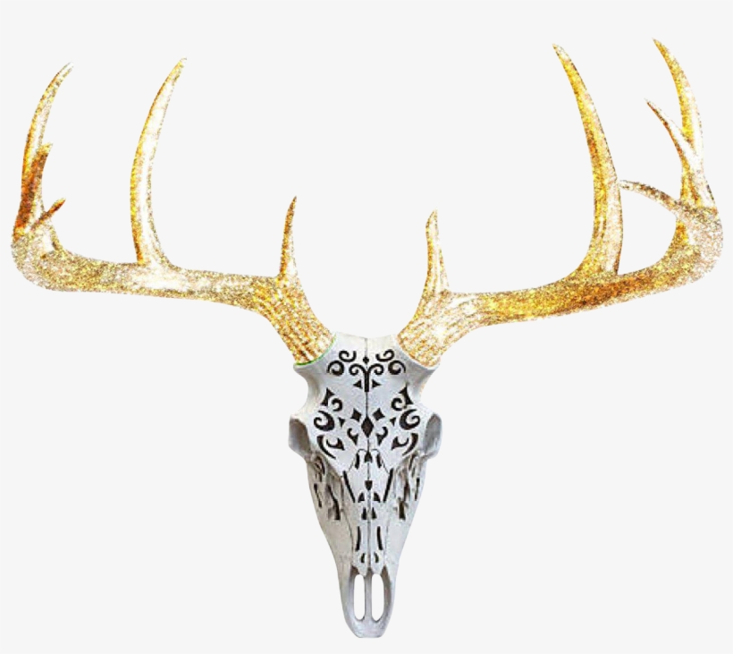 Banner Download Wall Charmers White Gold Glitter Taxidermy - Decorative Deer Skull, transparent png #5998876
