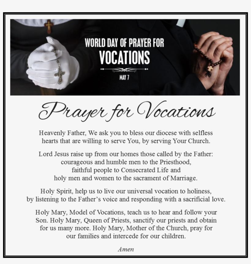 0 Comments - Prayer For Vocations, transparent png #5999354