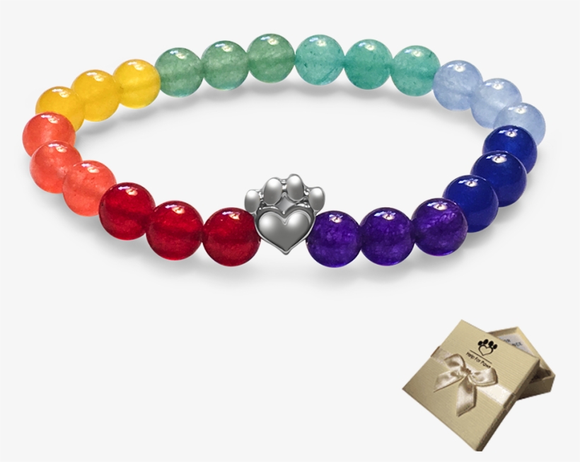 Help For Paws™ Rainbow Bridge Memory Bracelet - Paw And Heart Necklace, transparent png #5999950