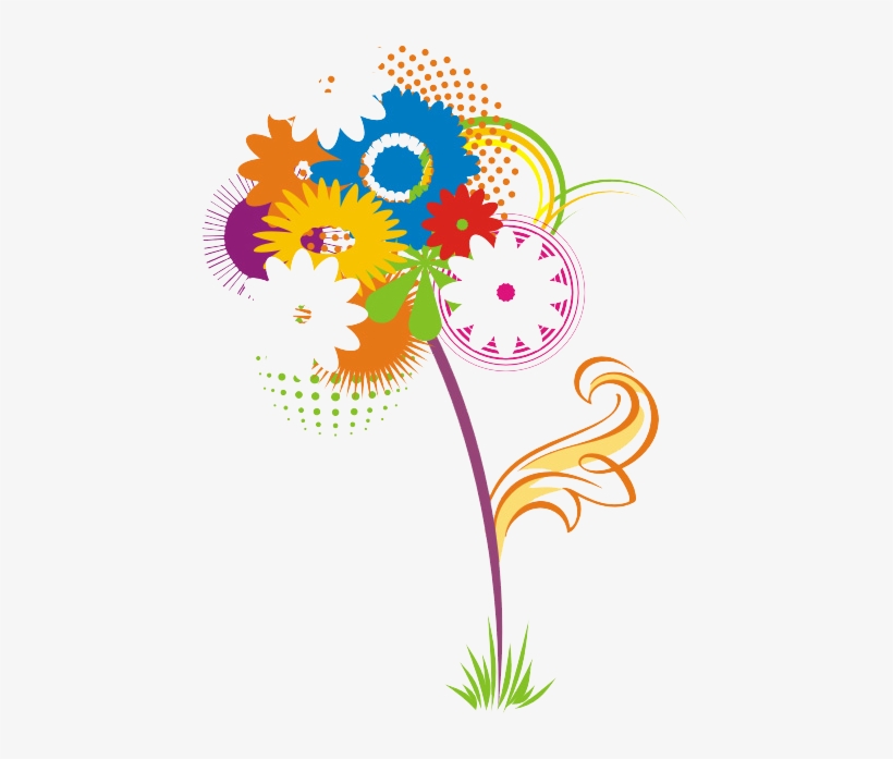 Abstract Flower Download Png - Floral Abstract Vector Png, transparent png #60026