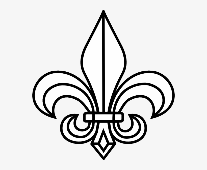 Fleur De Lis Stencil Free - Fleur De Lis Line Art, transparent png #60047