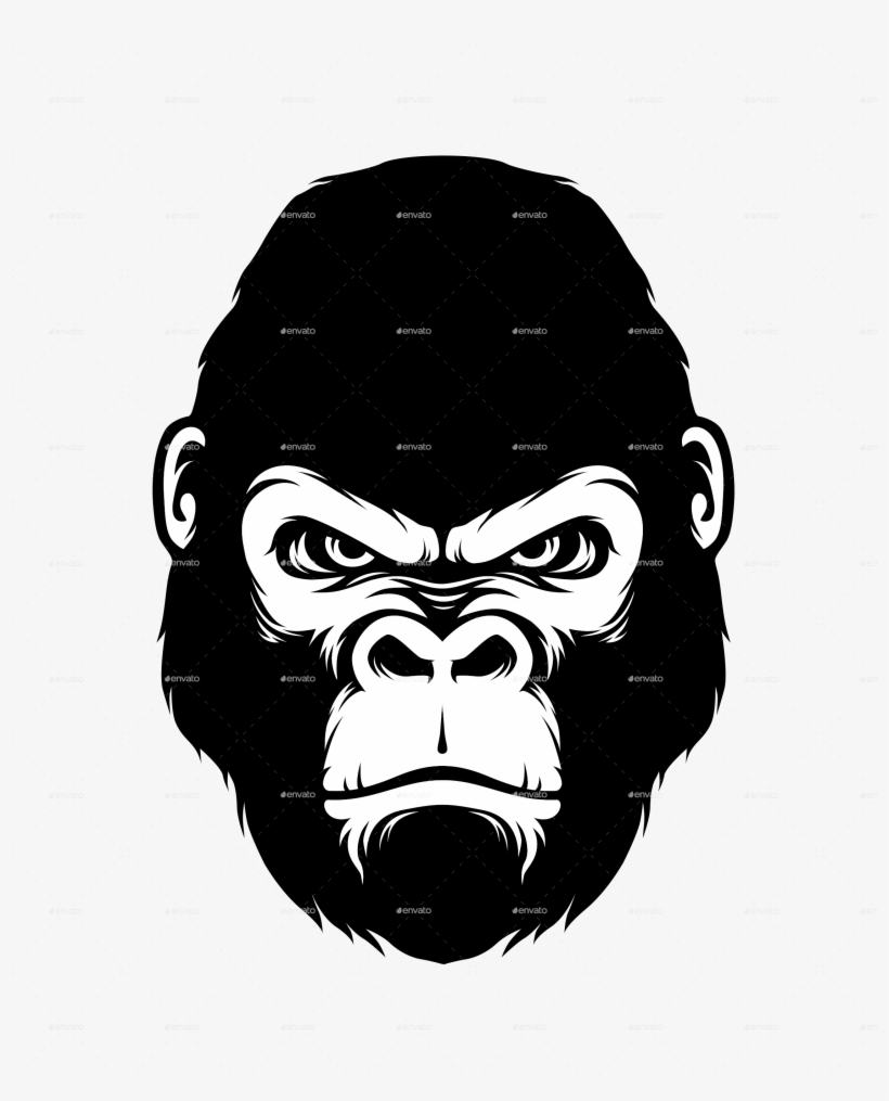 Gorilla Head Png - Gorilla Head Silhouette, transparent png #60613