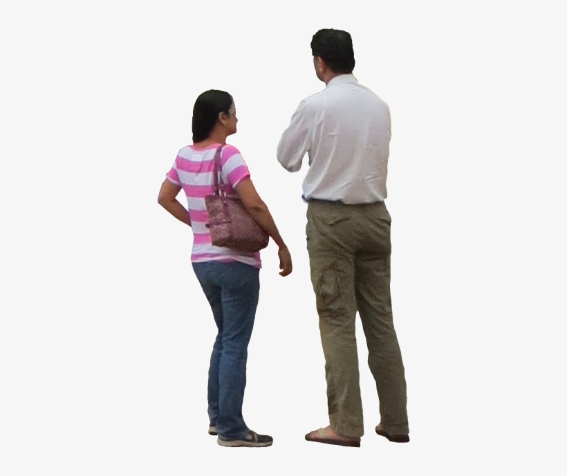 Couple Standing In Line - People From Behind Png, transparent png #60639