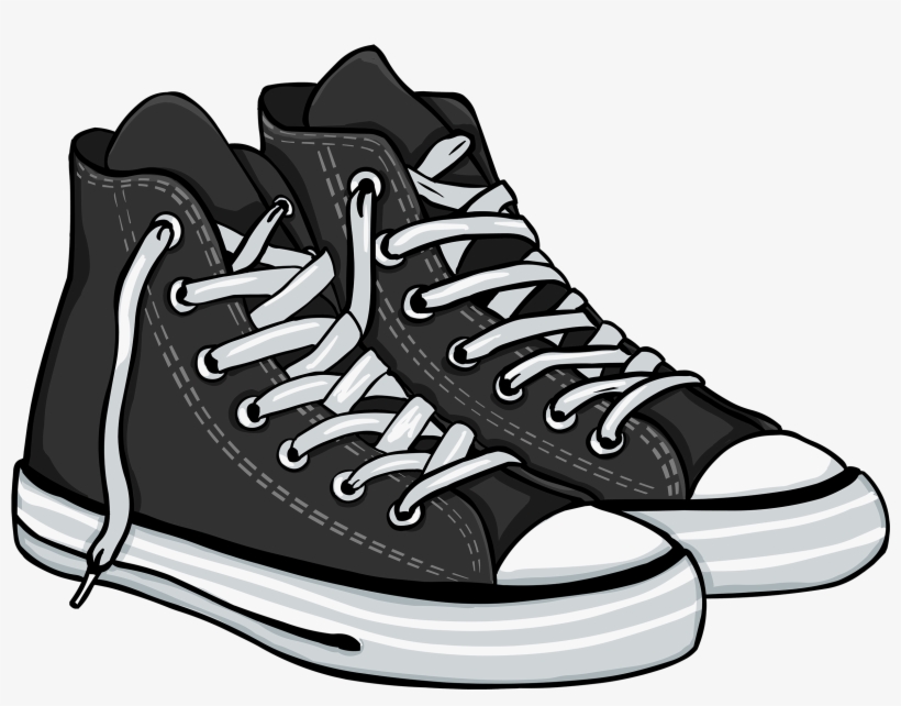 Black High Sneakers Png Clipart - Shoes Clipart, transparent png #60917