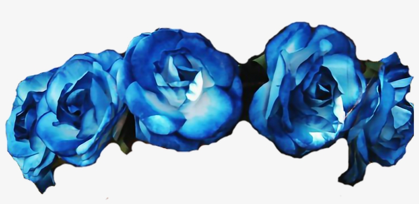 Flowers Roses Flowercrown Diadem Blue Flower Crown - Flower Crown Blue Png, transparent png #61018
