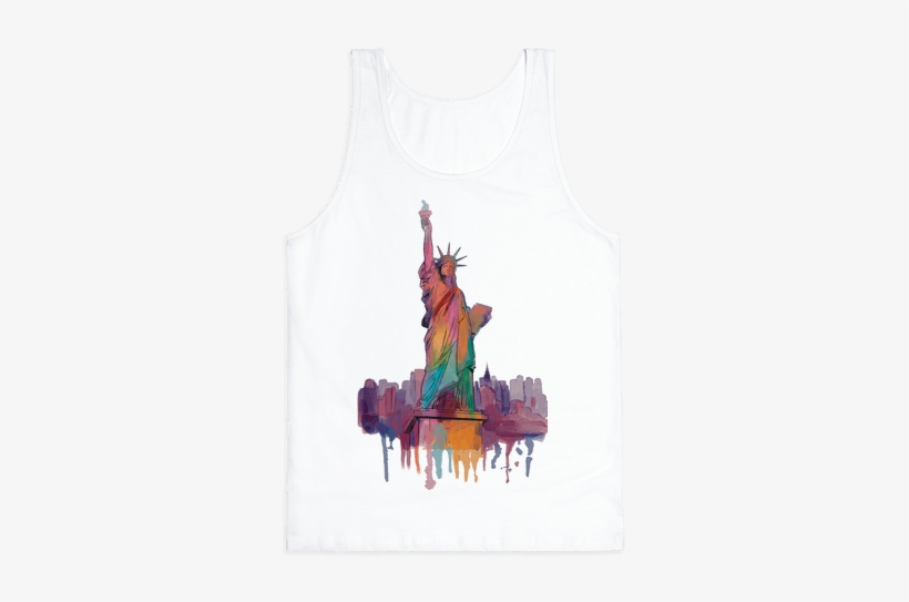 Statue Of Liberty Watercolor Tank Top - Statue Of Liberty, transparent png #61124