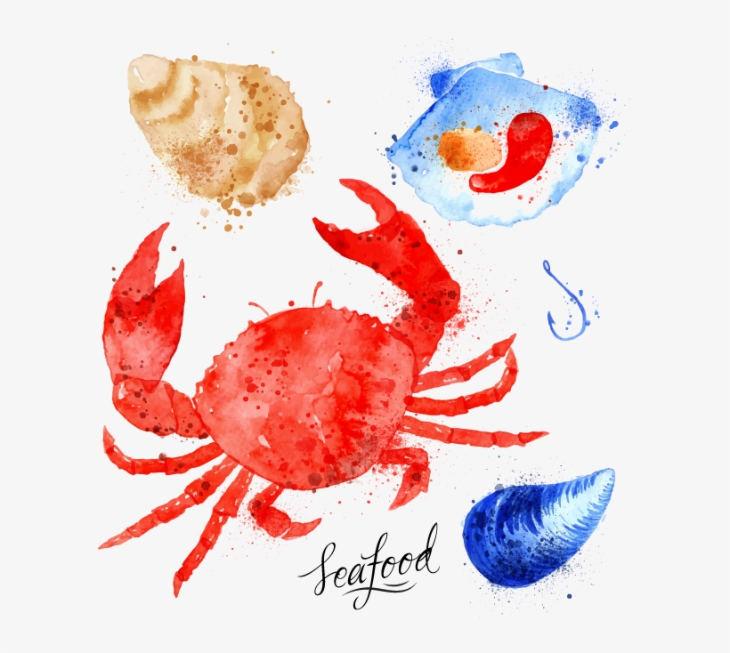 Crabs Drawing Watercolor Clipart Transparent Stock - Cangrejo Pintura, transparent png #61168