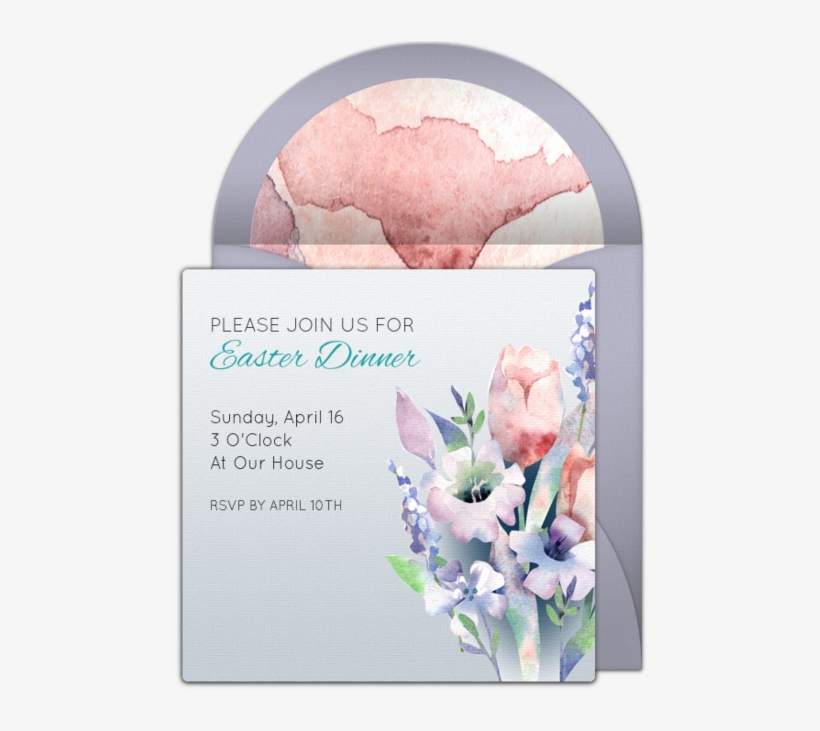 We Are Loving This Free, Watercolor Invitation Design - Tulip, transparent png #61878