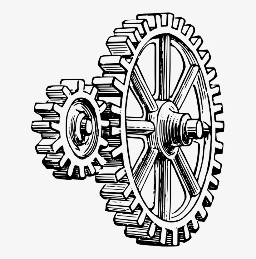 Gear Drawing Zentangles Art Simple Machine - Realistic Gears Drawings, transparent png #61922