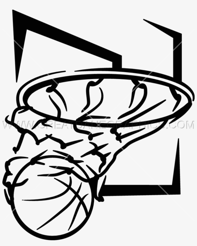 Clipart Transparent Download Hoop Drawing At Getdrawings - Basketball Artwork Black And White, transparent png #62085