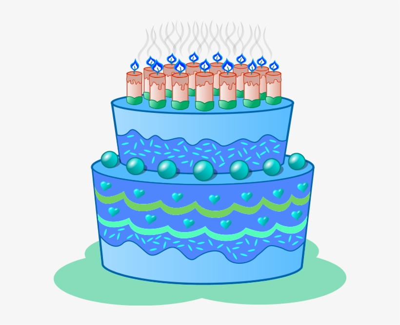 Blue Birthday Cake Clip Art Clipart - Blue Cake Clipart Png, transparent png #62171