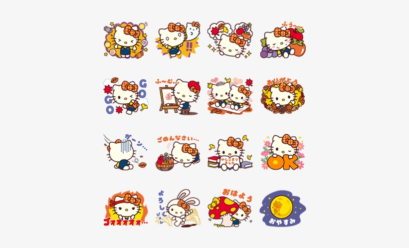 Hello Kitty's Autumn Stickers - 秋色 の スタンプ, transparent png #62615