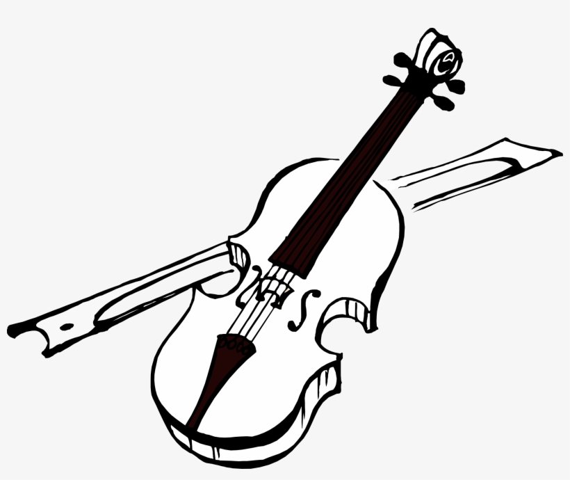 Violin Clipart Black And White - Violin Black And White, transparent png #62715