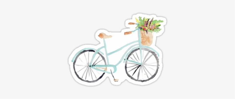 Also Buy This Artwork On Stickers, Phone Cases, Home - Vintage Watercolor Bicycle, transparent png #62733
