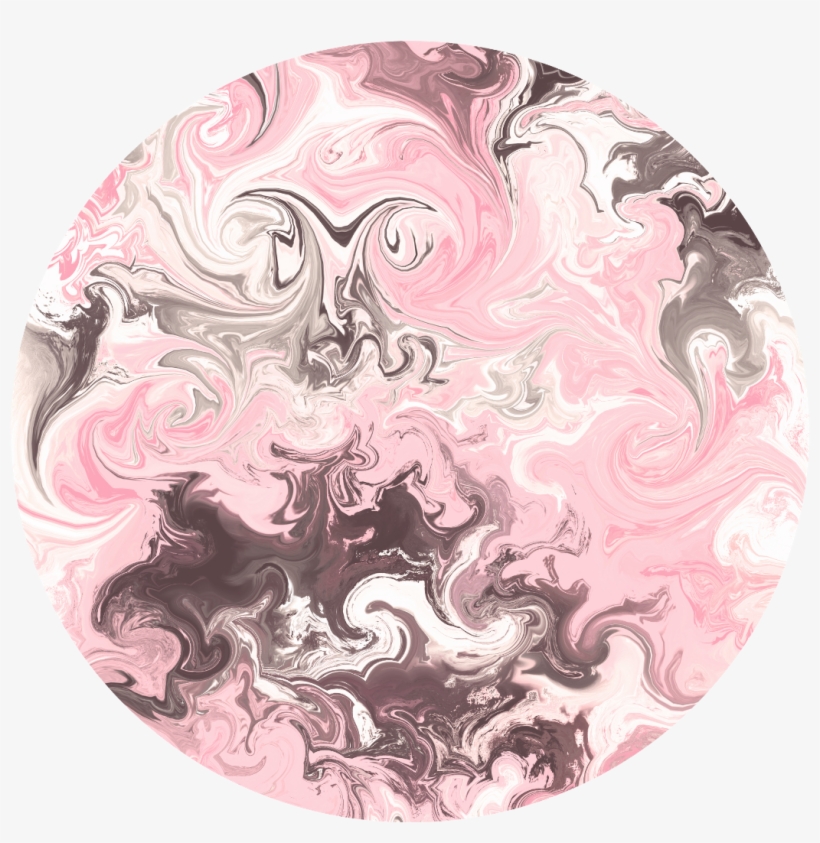 Watercolour Watercolor Circle Ftestickers Marble Marble - Pink And Black Marble, transparent png #62909