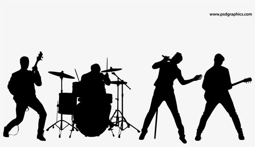 Rock Band Silhouette Png - Rock Band Silhouette, transparent png #63154