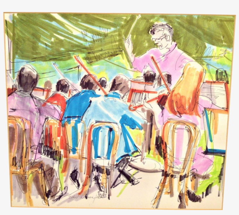 Stanislaw Skrowaczewski Watercolor Painting Signed - Poster, transparent png #63723