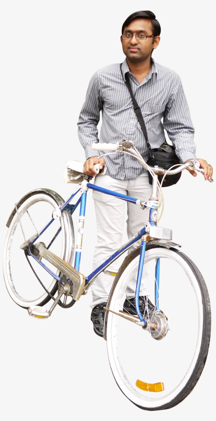 Man With Bicycle Png Image - Man On Cycle Png, transparent png #63904