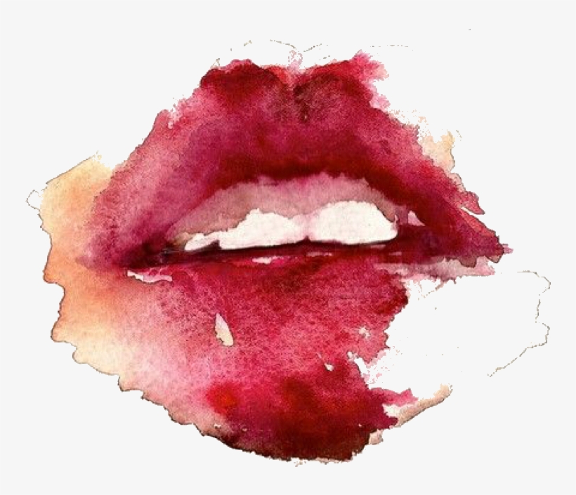 Report Abuse - Watercolor Lips, transparent png #63907