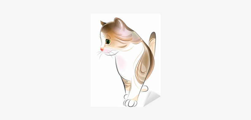 Hand Drawn Portrait Of Ginger Tabby Kitten - Kitty In The Garden Shower Curtain, transparent png #64097