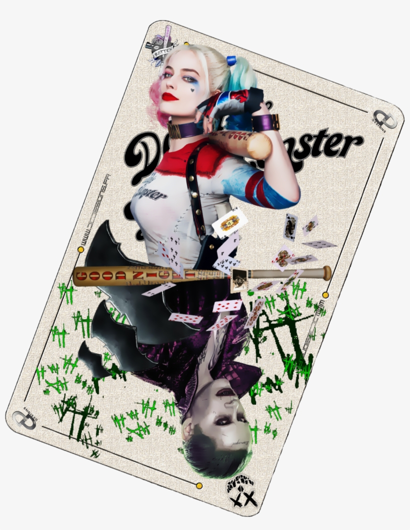 Freeuse Download Drawing Digitally Harley Quinn - Joker Card Suicide Squad, transparent png #64513