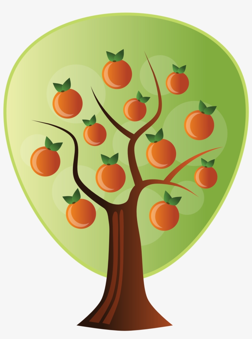 Clipartist - Orange Tree Vector Art, transparent png #64831