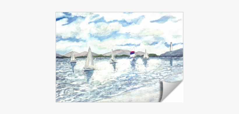Sailboats - Artwall Derek Mccrea 'sailboats 2' Gallery-wrapped, transparent png #65631