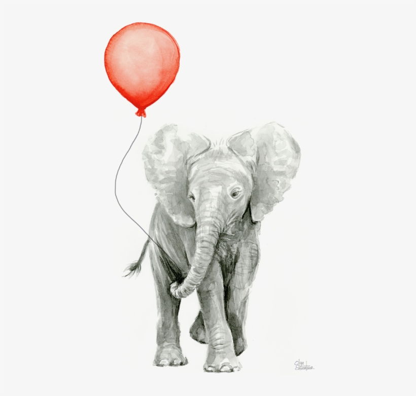 Click And Drag To Re-position The Image, If Desired - Elephant Watercolour, transparent png #65635