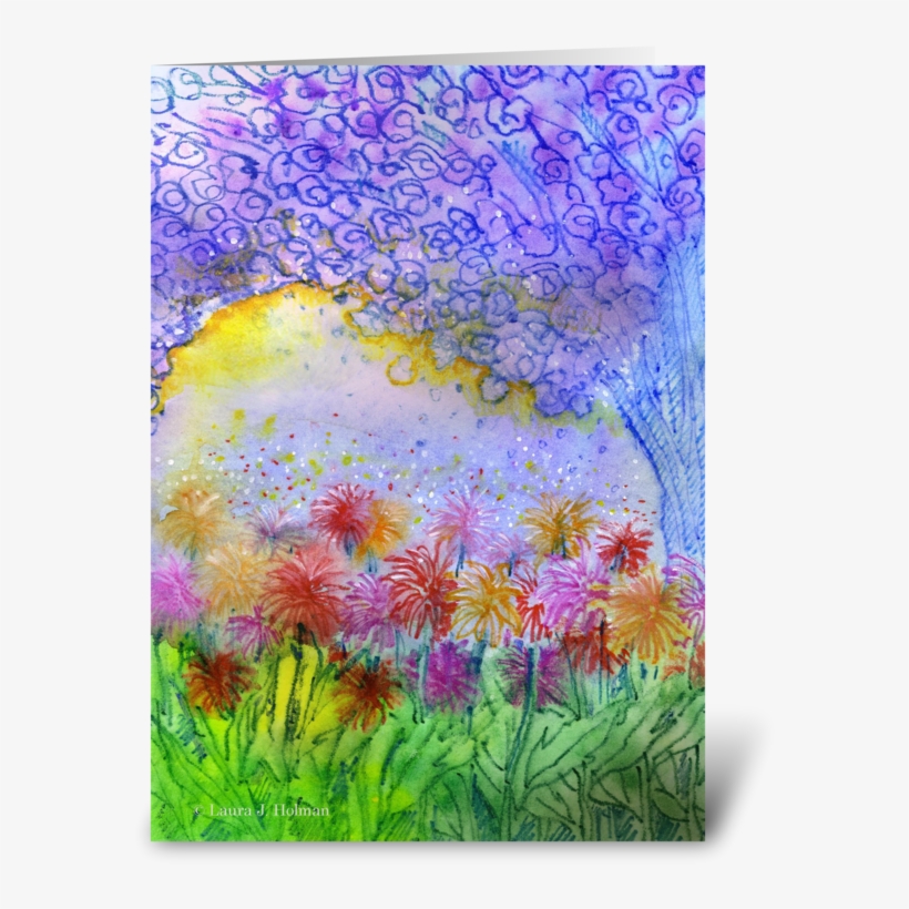 Happy Easter Whimsical Garden Greeting Card - Grass, transparent png #66003