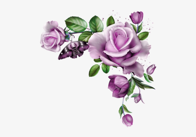 Purple Roses, Clay Flowers, Image Search, Diy Crafts, - Rose Flowers Corner Png, transparent png #66212