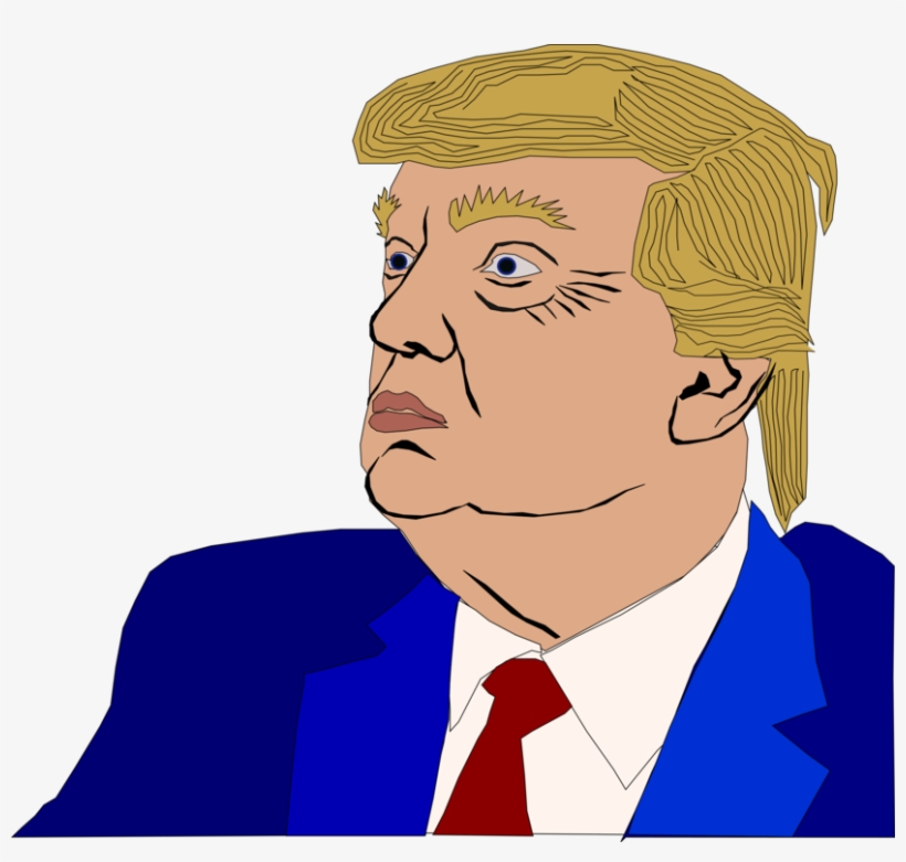 Donald Trump Clip Art Crazy Caricature Cartoon Line - Trump Clipart, transparent png #66386
