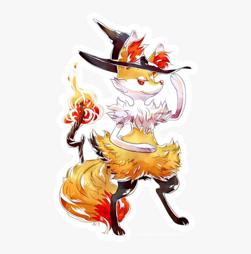I Tried Coloring A Braixen With Bluekomadori's Watrecolor - Cartoon, transparent png #66455