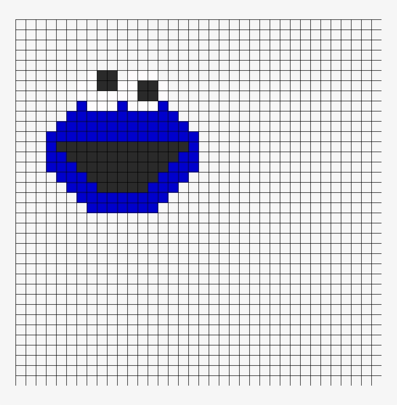 Cookie Monster Perler Bead Pattern / Bead Sprite - Pixel Art Super Heros, transparent png #66647