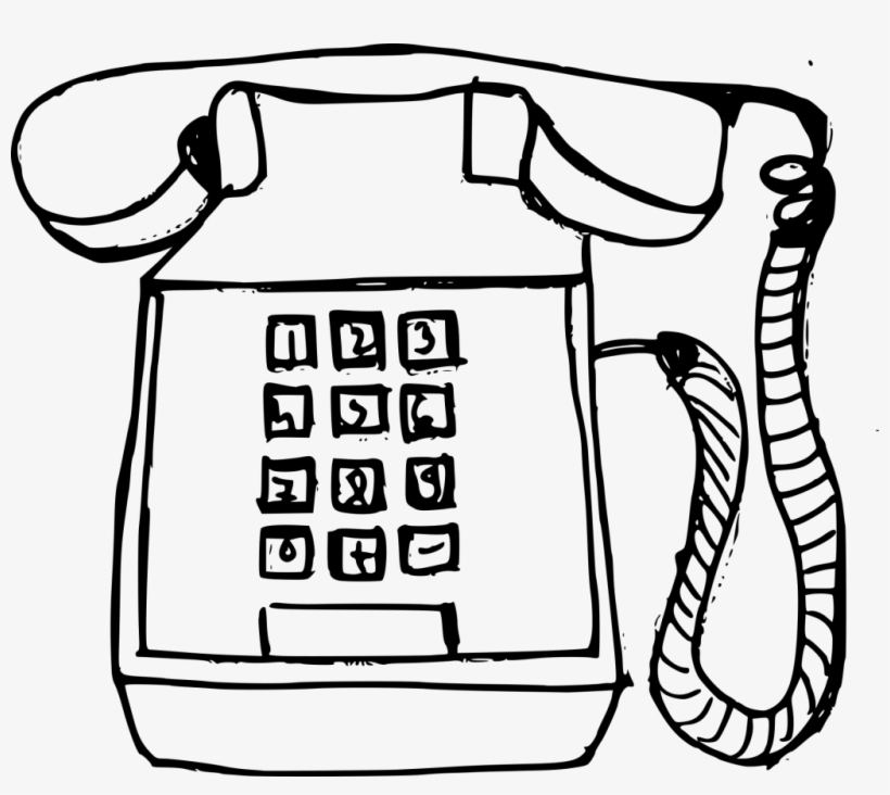 Png File Size - Old Telephone Drawing, transparent png #67271