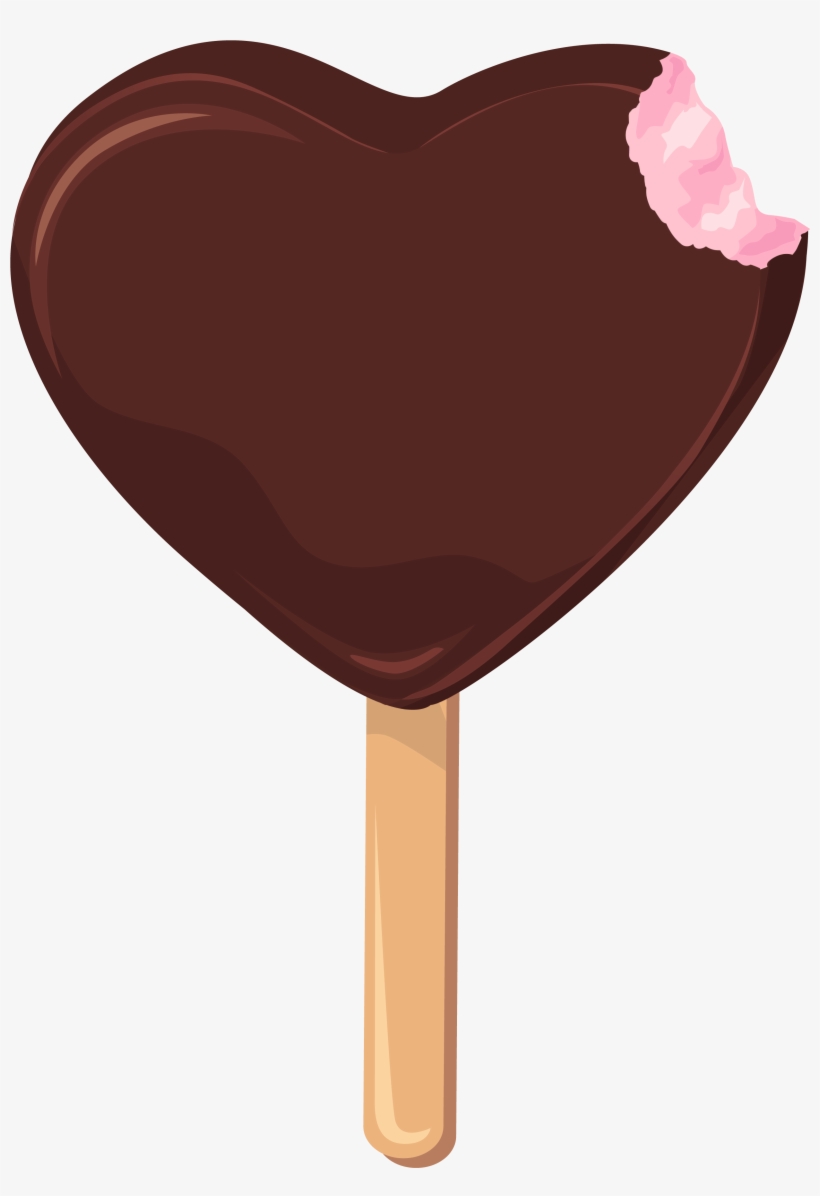 Heart Clipart Ice Cream - Chocolate Lollipop Clipart, transparent png #67392