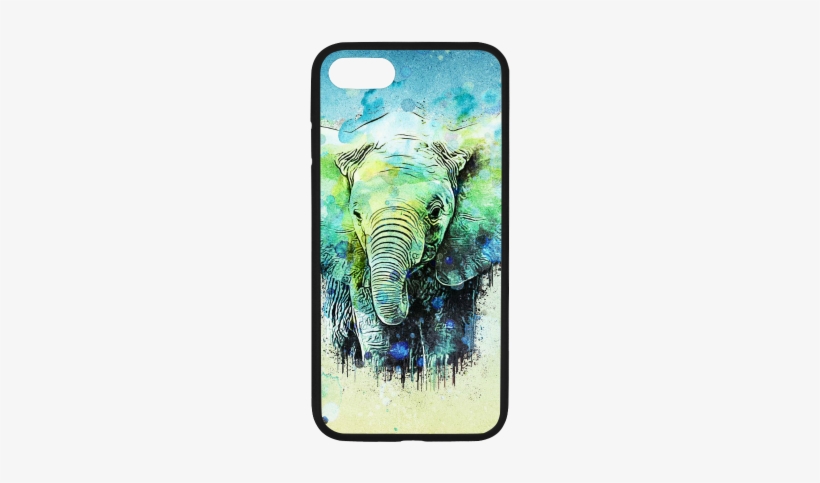 Watercolor Elephant Rubber Case For Iphone 7 - Watercolor Elephant Greeting Cards, transparent png #67550