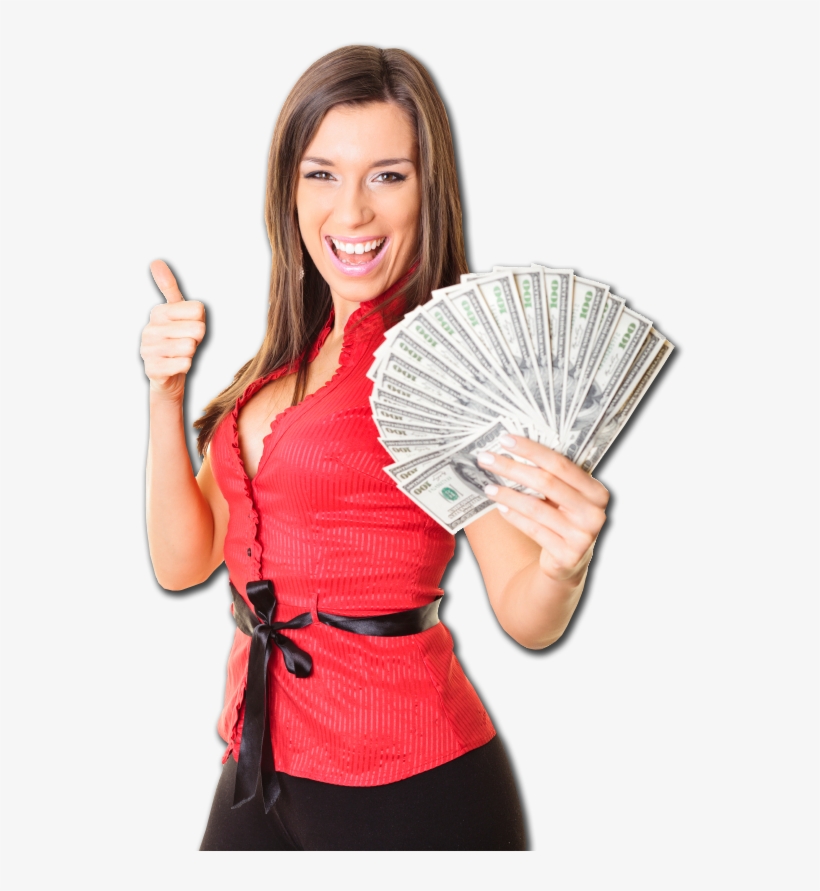 Baldinis Casino Winners 07a - Woman With Money Png, transparent png #67789