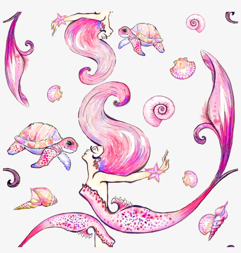 Banner Black And White Visual Arts Illustration Beautiful - Acuarela Png Sirena, transparent png #67901