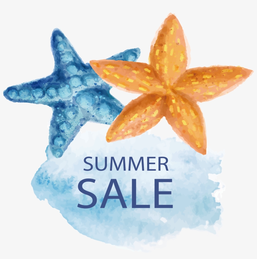 Starfish Watercolor Painting - Starfish, transparent png #68228