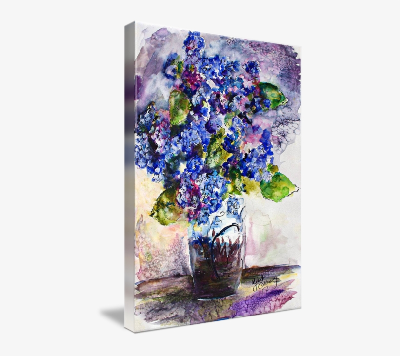 "blue Hydrangeas Art Glass Vase Still Life" - Imagekind Wall Art Print Entitled Blue Hydrangeas Art, transparent png #68957