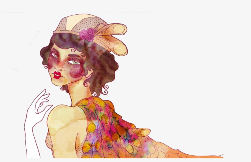 Flappers Drawing Watercolor - Illustration, transparent png #69006